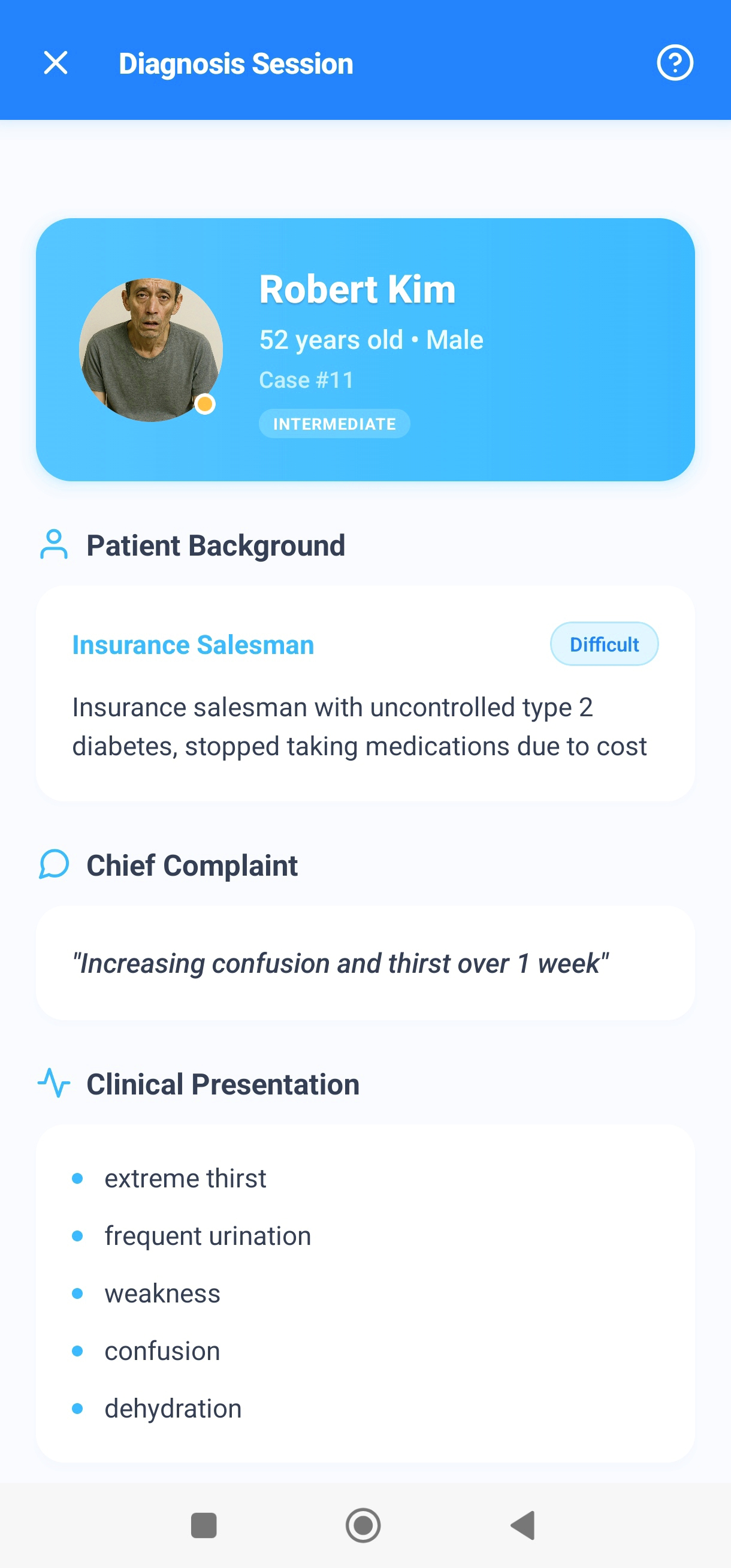 Diagnosis Session